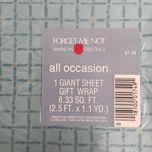 Vintage Forget Me Not American Greetings All Occasion Giant Sheet Gift Wrap - Picture 3 of 4
